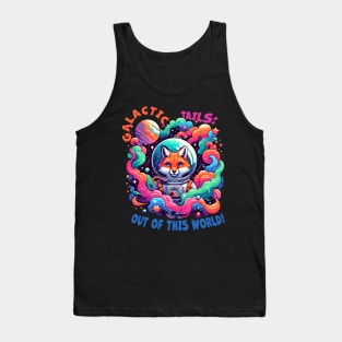 Galactic Explorer Fox - Whimsical Space Adventure Art Tank Top